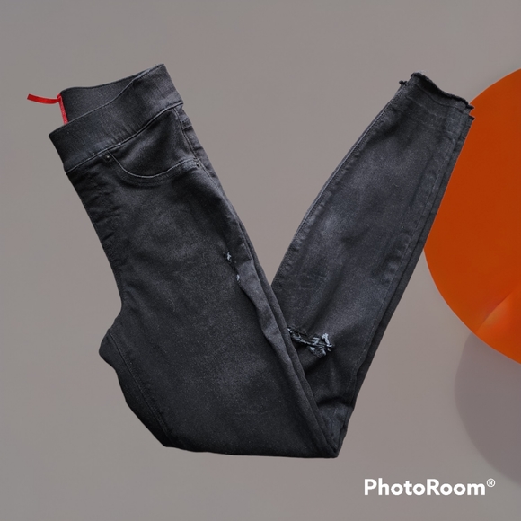 SPANX Women's Vintage Distressed Ankle Skinny Jeans size XS black - Picture 1 of 4